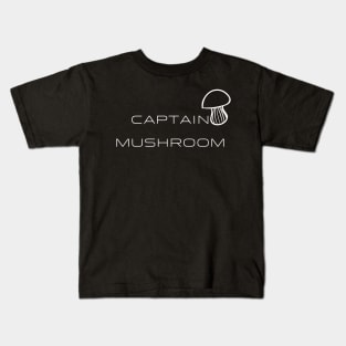 Captain Mushroom Typography White Design Kids T-Shirt